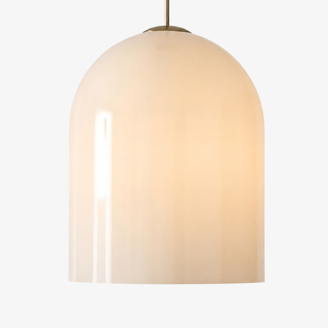 Vega Glass Champagne Iron Frame Pendant – Glass Shade Modern Light for Dining or Kitchen