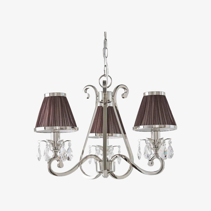 Talonis Multi-light Fabric Chandelier - Elegant Metal Curved Arms for Dining and Living