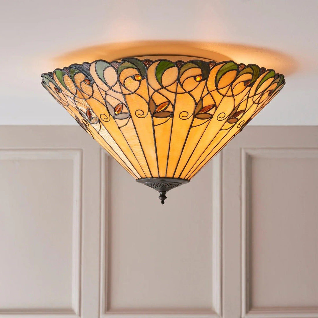 TF Jamelia Light - Decorative Art Glass - Flush Mount Timeless Style for Hallway