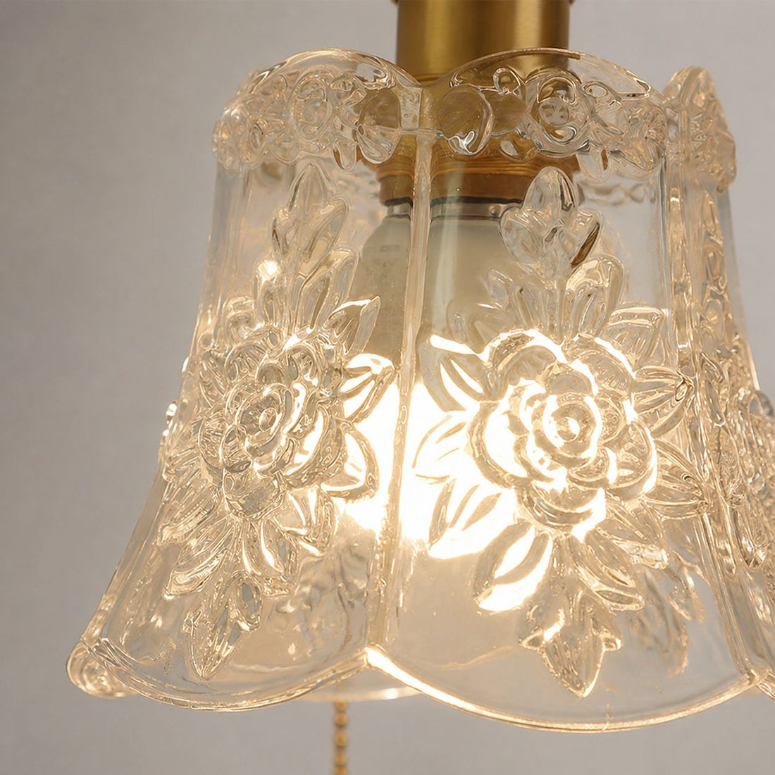 Traditional Japanese Brass Walnut Glass Ceramic Cylinder Conic Flower Bowl 1-Light Pendant Light For Dining Room