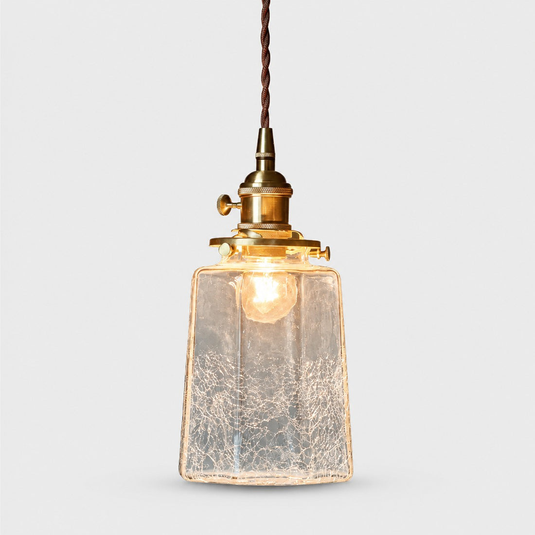 Japanese Vintage Crackle Glass Pendant Light