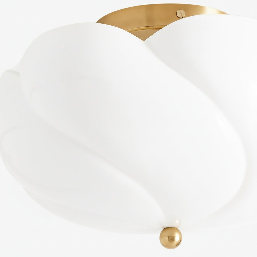 Modo Ceiling Light – Minimalist Glass Shade with Sleek Brass Frame for Dining Room