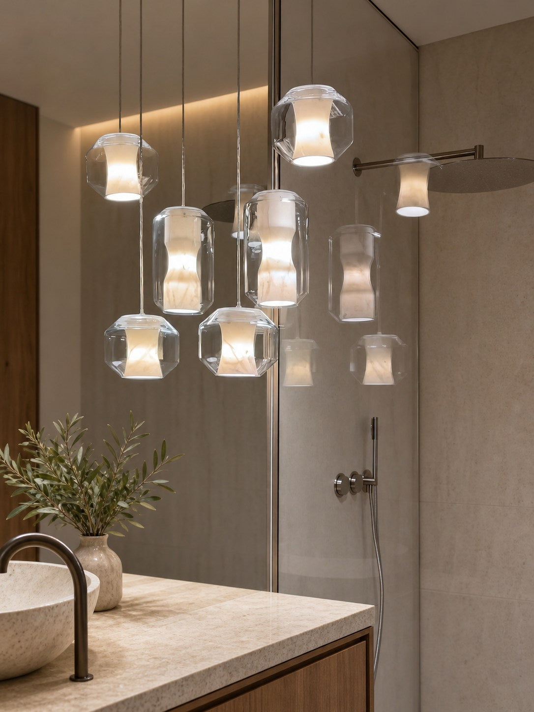 Glass Alabaster Pendant Lamp