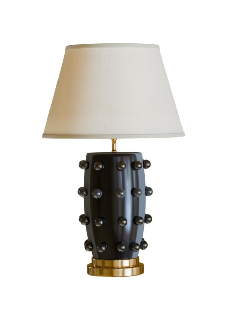 Retro Tapered Shade Ceramic Dot Table Lamp