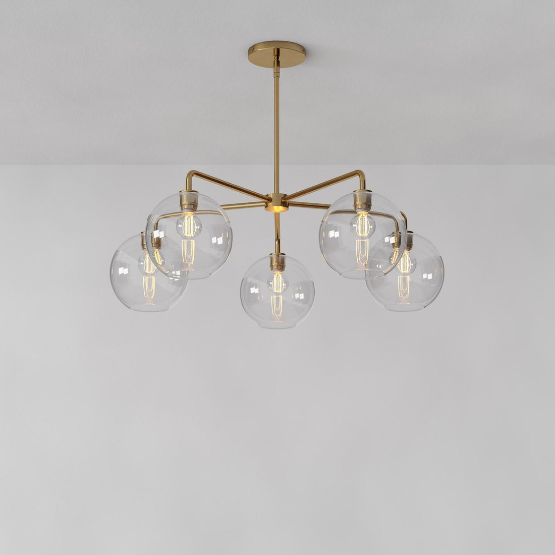 Selvion Elegant 5-Light Globe Chandelier – Modern Glass Pendant Lighting Fixture