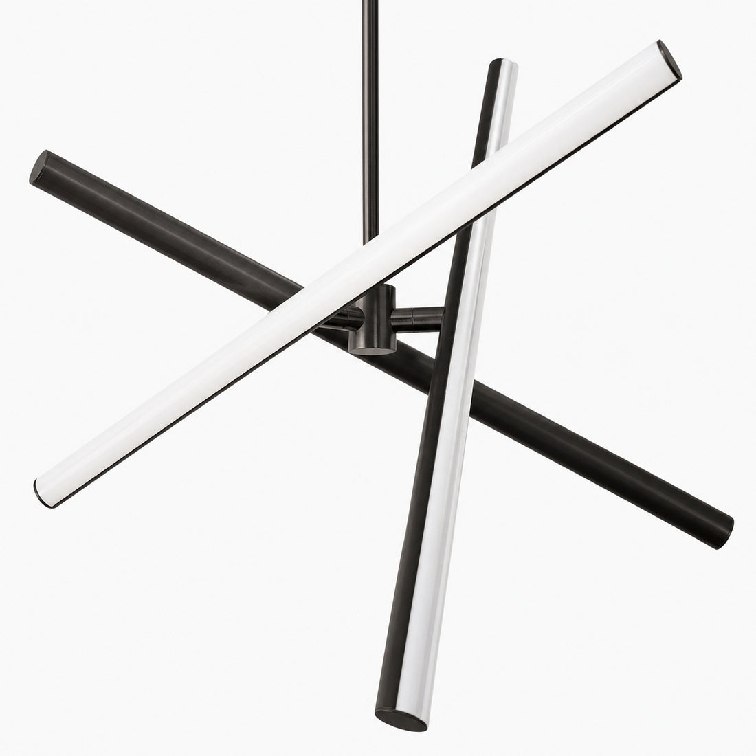 Voro Minimalist Chrome Light Rods - LED Semi-Flush Mount Ceiling Light