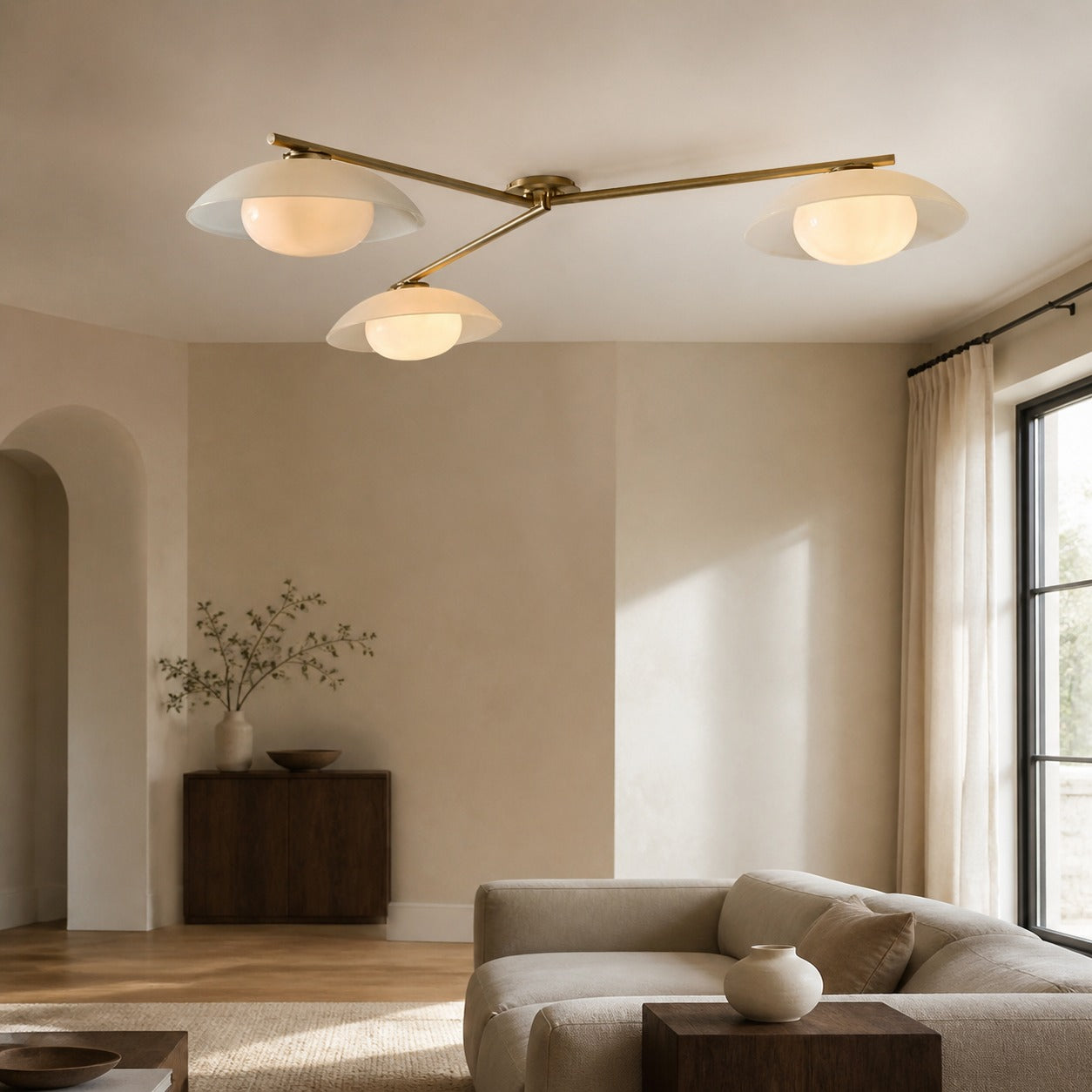 Elorina 3-Light Flush Mount Glass/Metal Ceiling Light - A Stylish Fixture for Modern Spaces