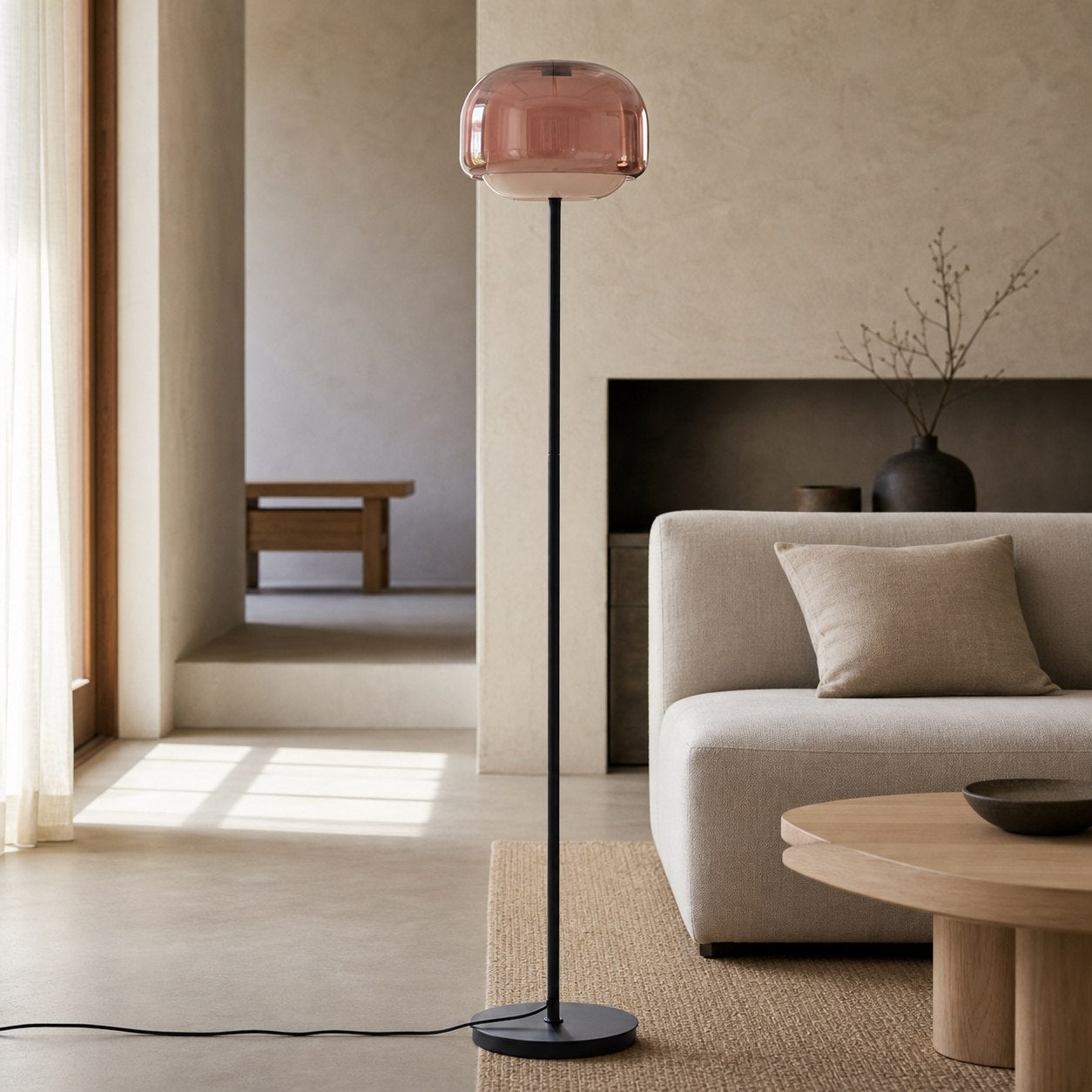 Clinco Modern Mushroom Floor Lamp - Colored Glass Design