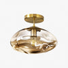 Glissora Reflective Glass Semi-Flush Ceiling Lamp – Sculptural Design, Versatile Finish for Hallways & Dining