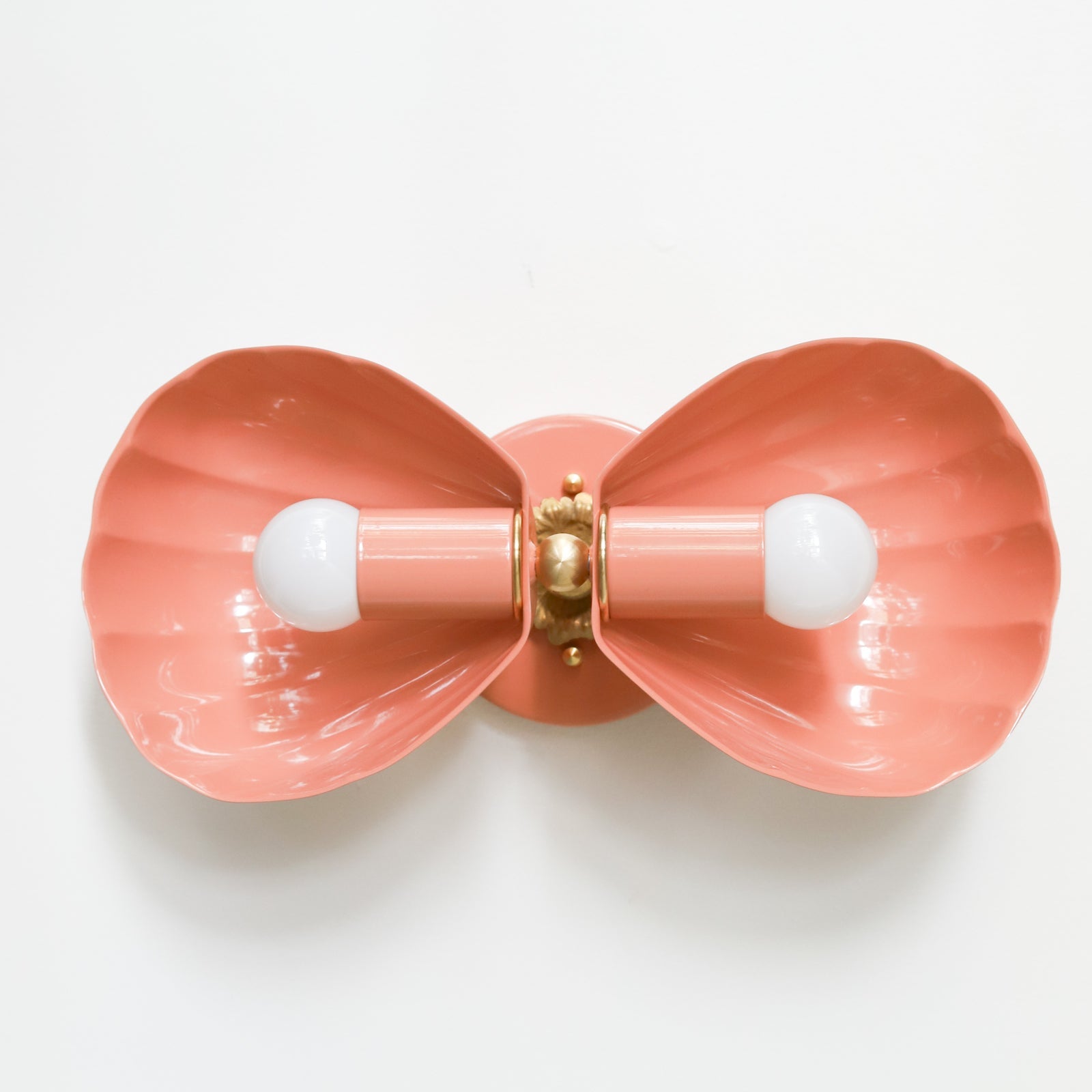 Coastal Shell Wall Light - Double Sconce with Steel and Brass Finish