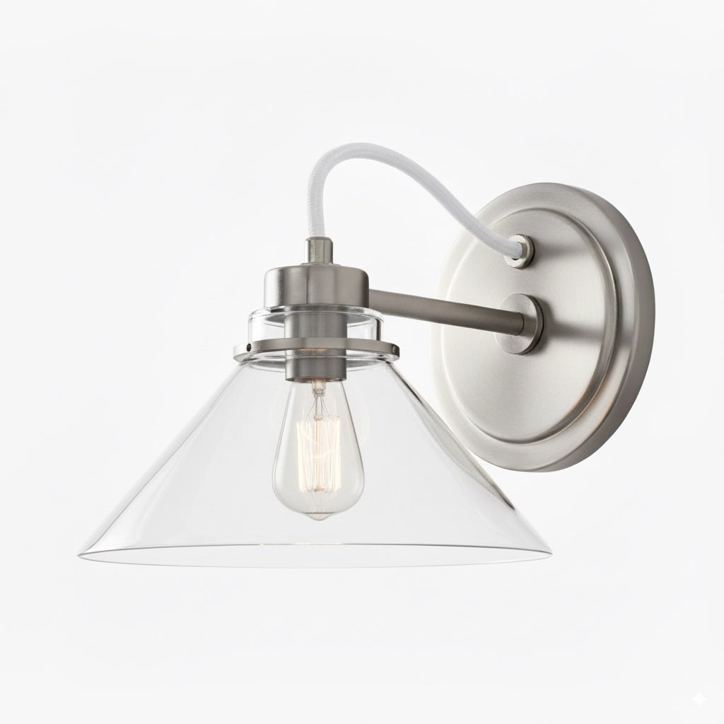 Aurenza Sconce – Farmhouse Wall Light with Metal Accents for Cozy Spaces