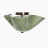Bellina Glass Flush Mount Ceiling Light - Brass Accent Modern Fixture
