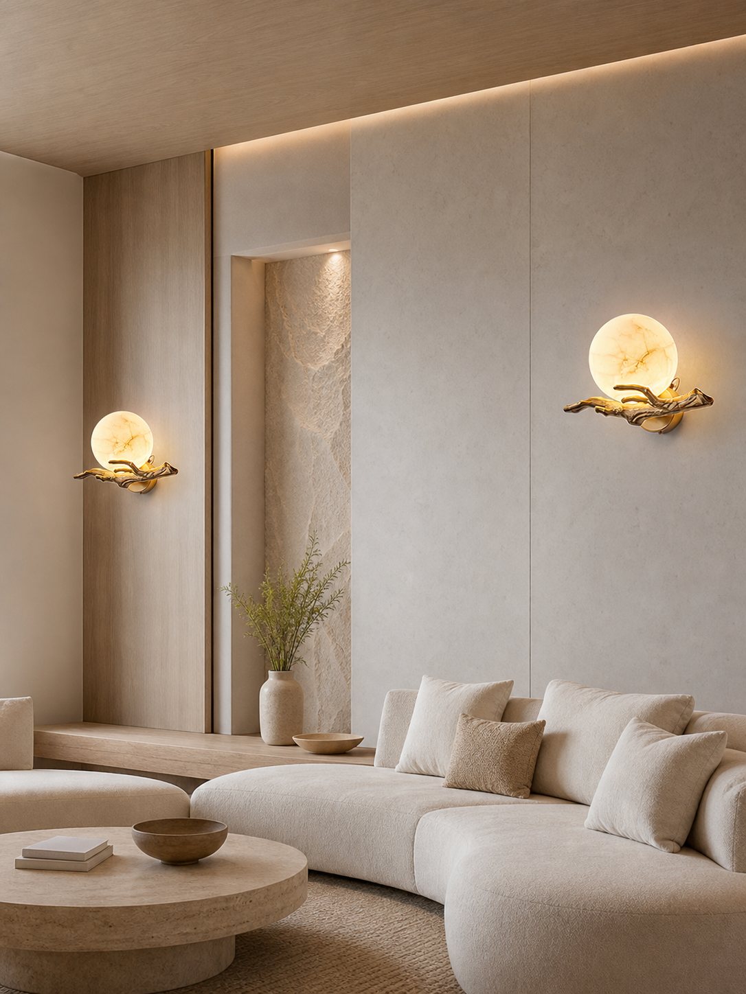 Retro Twigs Alabaster Wall Lamp