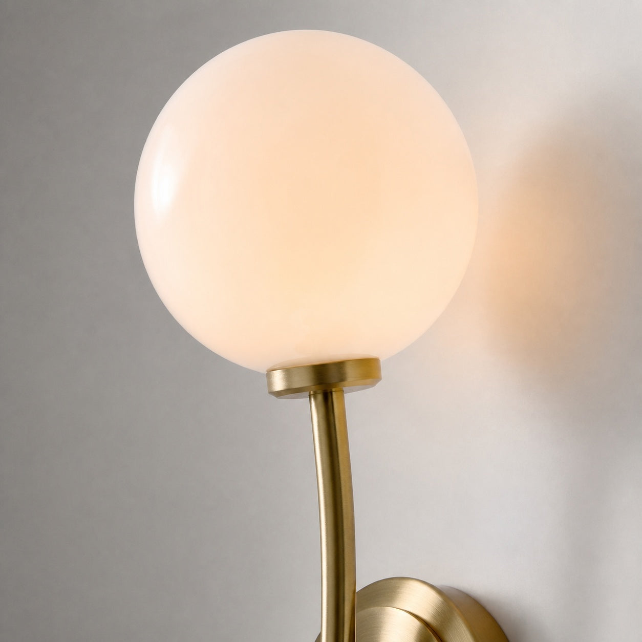 Arden Glass 2 Light Iron Wall Sconce - Modern Curved Design for Bathroom or Hallway