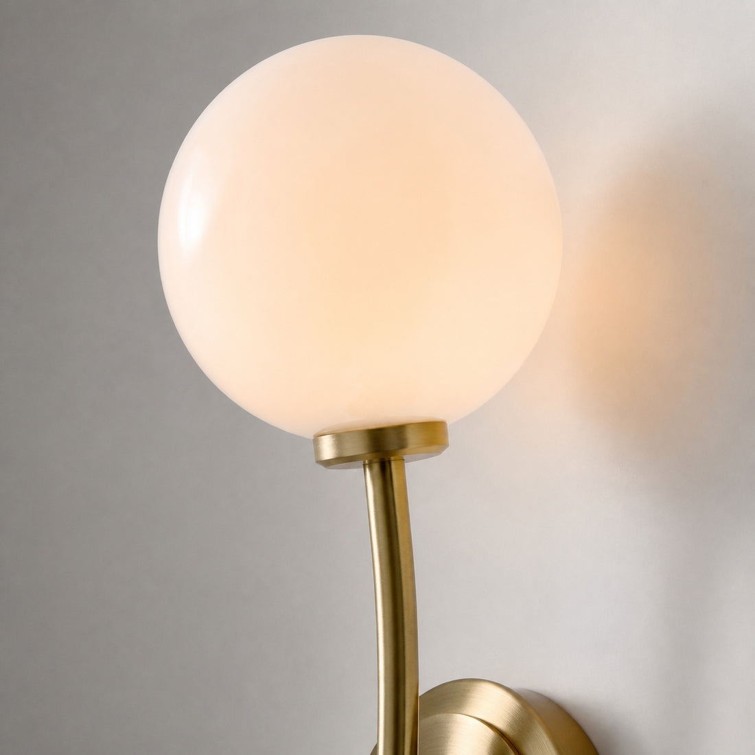 Arden Glass 2 Light Iron Wall Sconce - Modern Curved Design for Bathroom or Hallway
