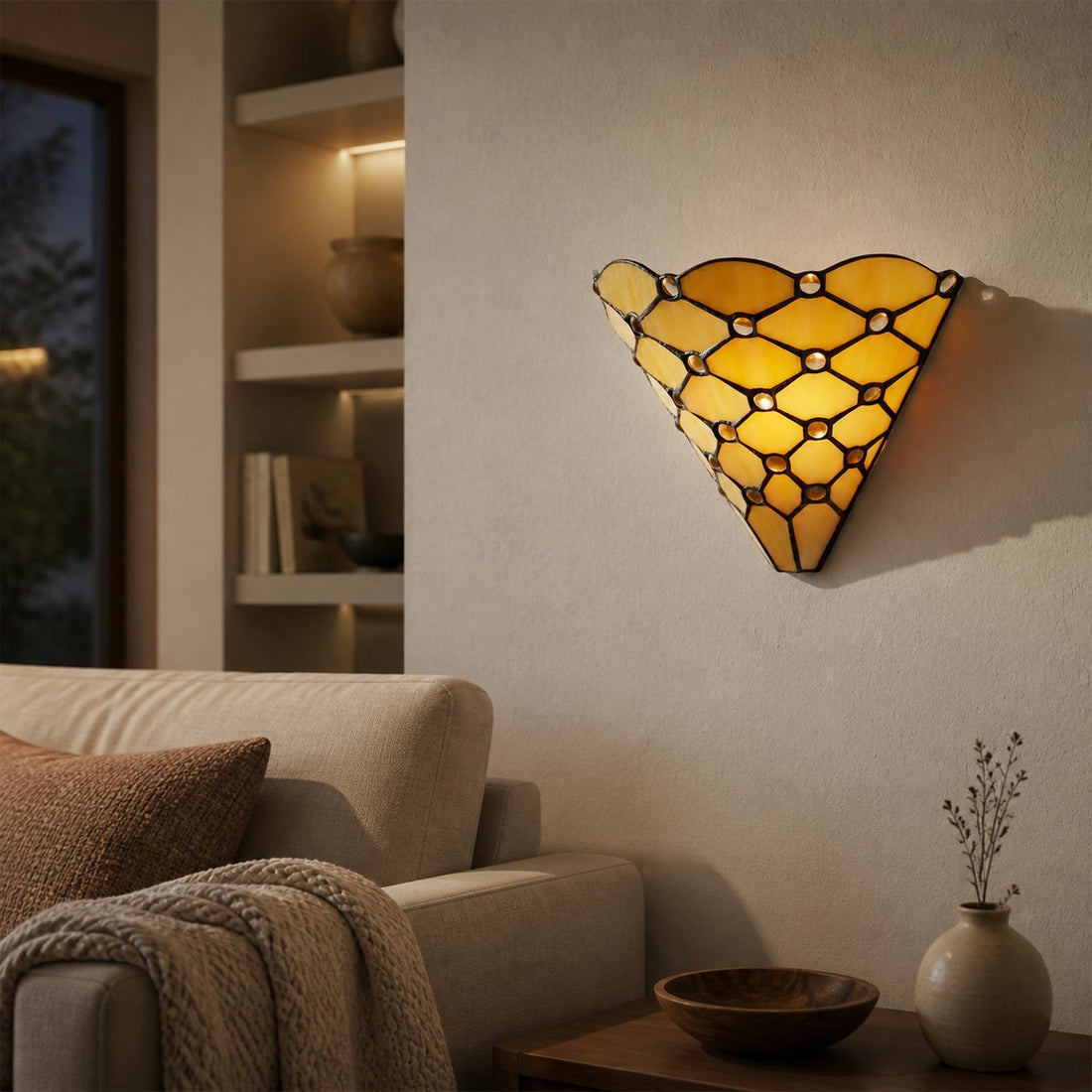 TF Pearl Elegant Glass Wall Light – Wall Sconce for Lounge Bedroom or Hallway