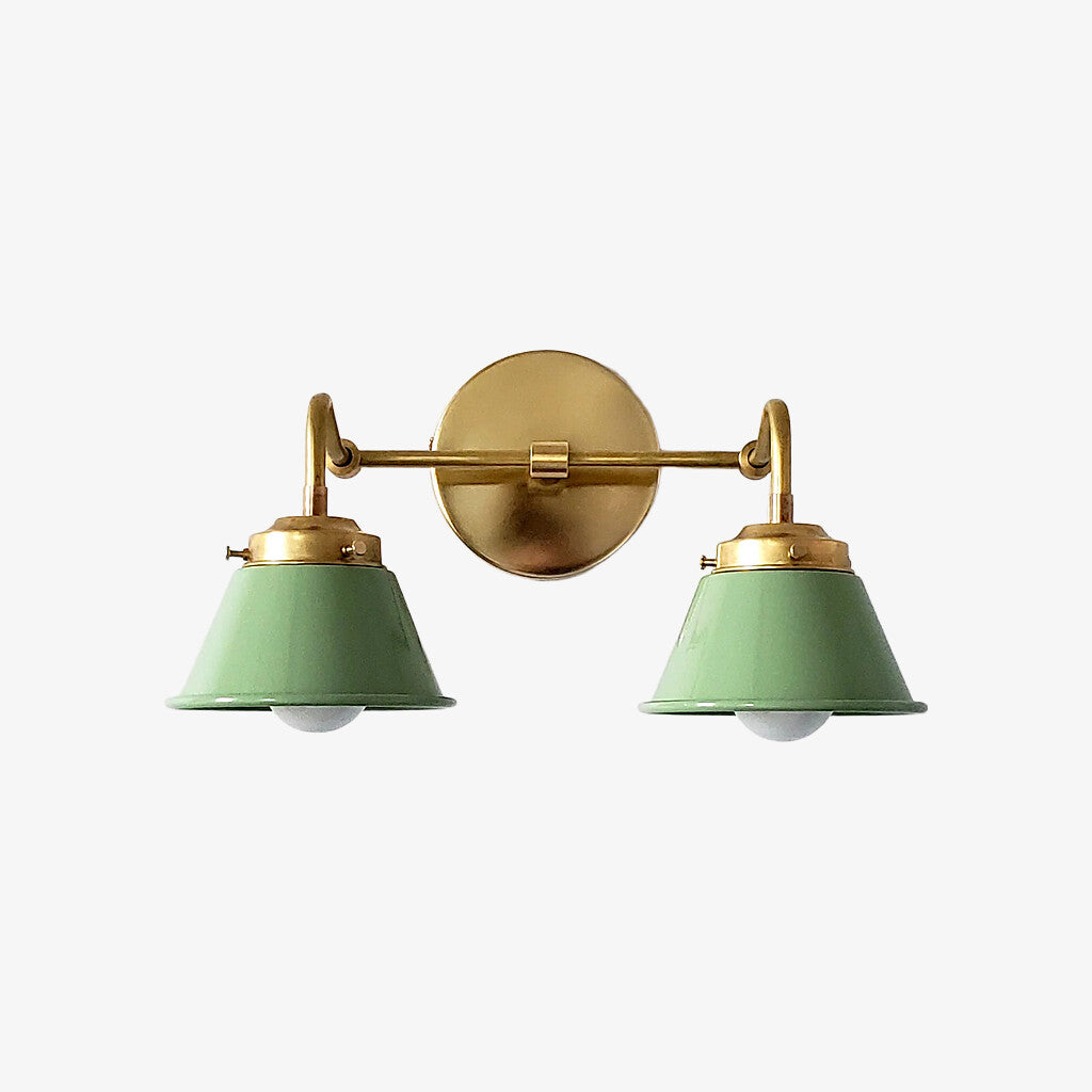 Modern Double Cone Brass Sconce - Accent Lighting For Bathroom & Hallway