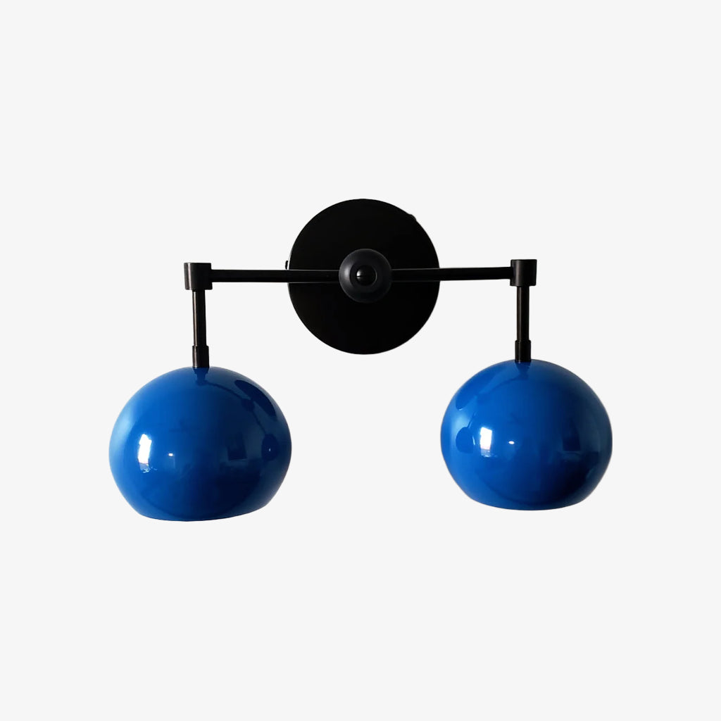 Navy Wall Light - Double Ball Bath Vanity Mirror Wall Sconce