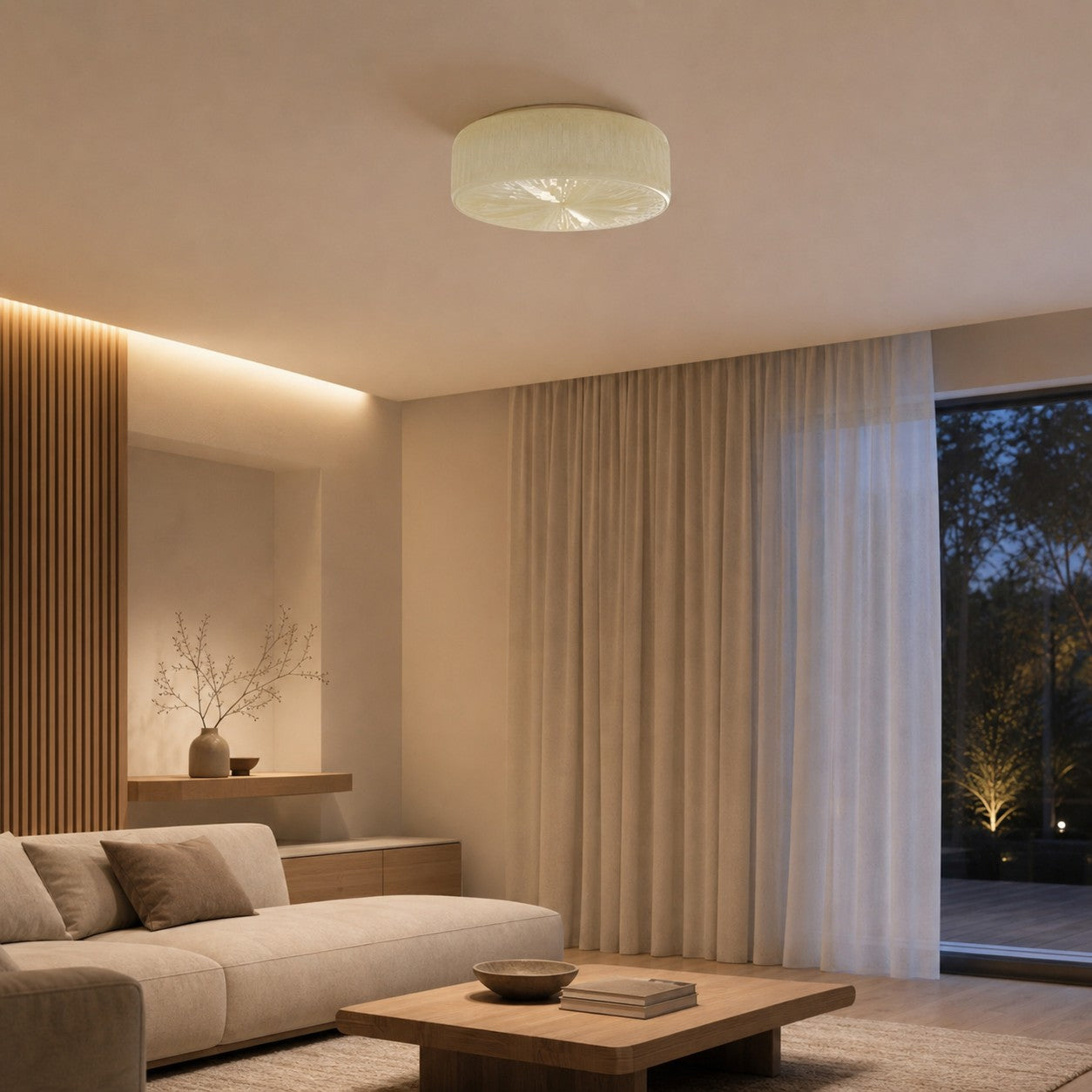 Mistaro Minimal Glass Ceiling Lamp - Flush Mount Design for Living Room and Bedroom