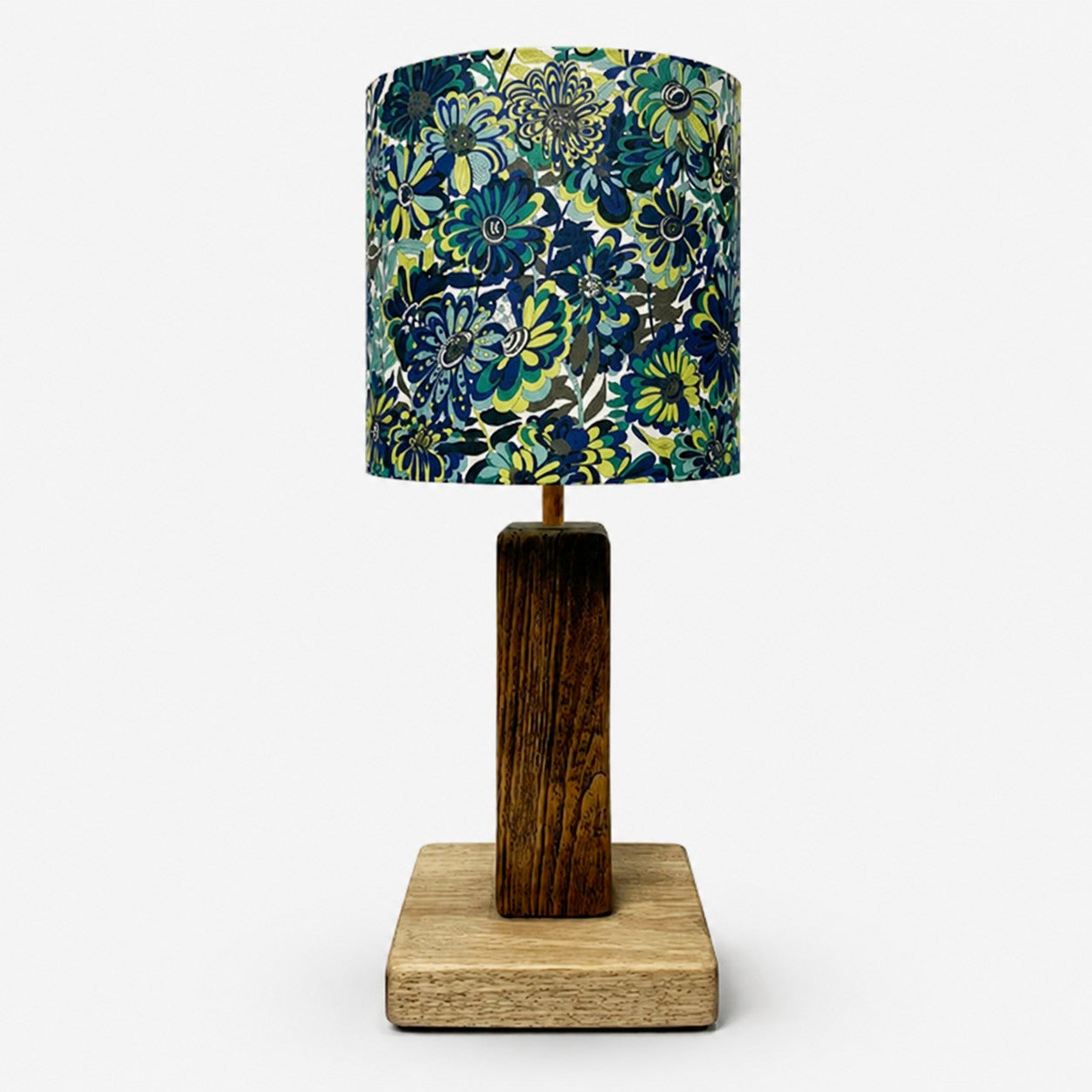Blue Botanical fabric table lamp