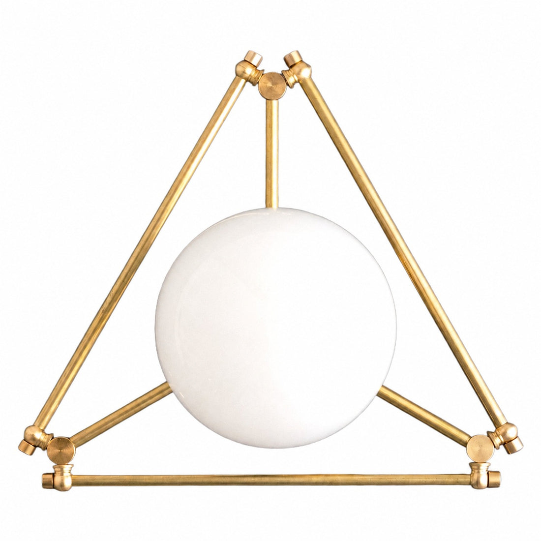 Glorica Glass Geometric Brass Ceiling Lamp - Hand-Blown Globe Design