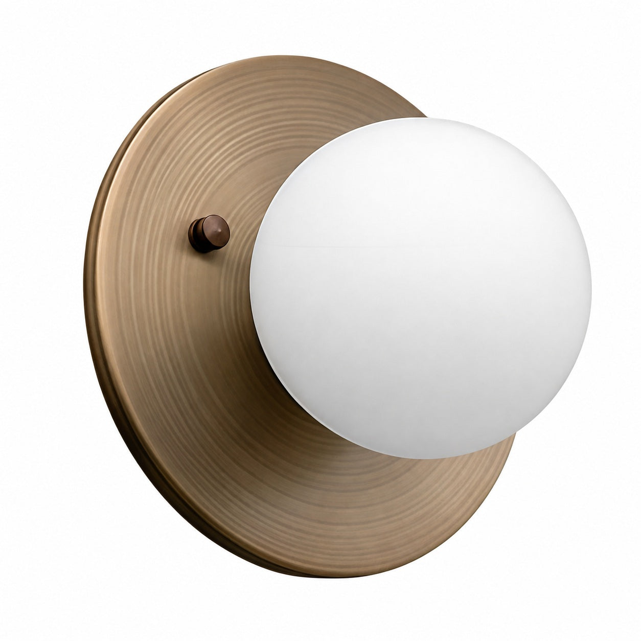 Glorica Glass Brass Wall Sconce - Frosted Globe Classic Light For Warm Ambiance