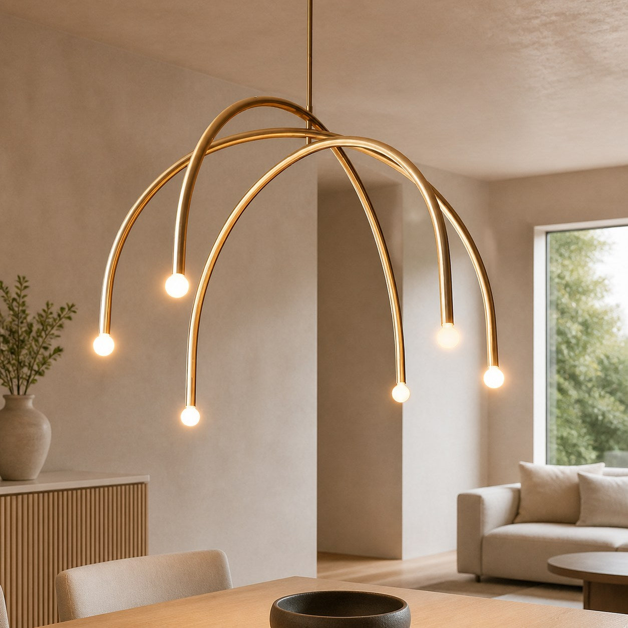 Borvia Arc Chandelier - Simple Modern Rotatable Lamp Arm