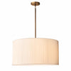 Dumora Pleated Fabric Shade Chandelier with Antique Brass Frame - Classic Pendant for Living Room