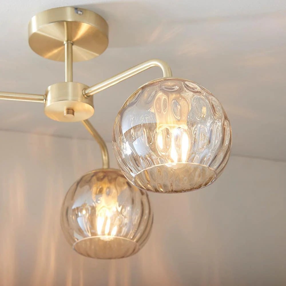 Tracian Glass Mid-Century Modern Globe Pendant Light for Dining Room