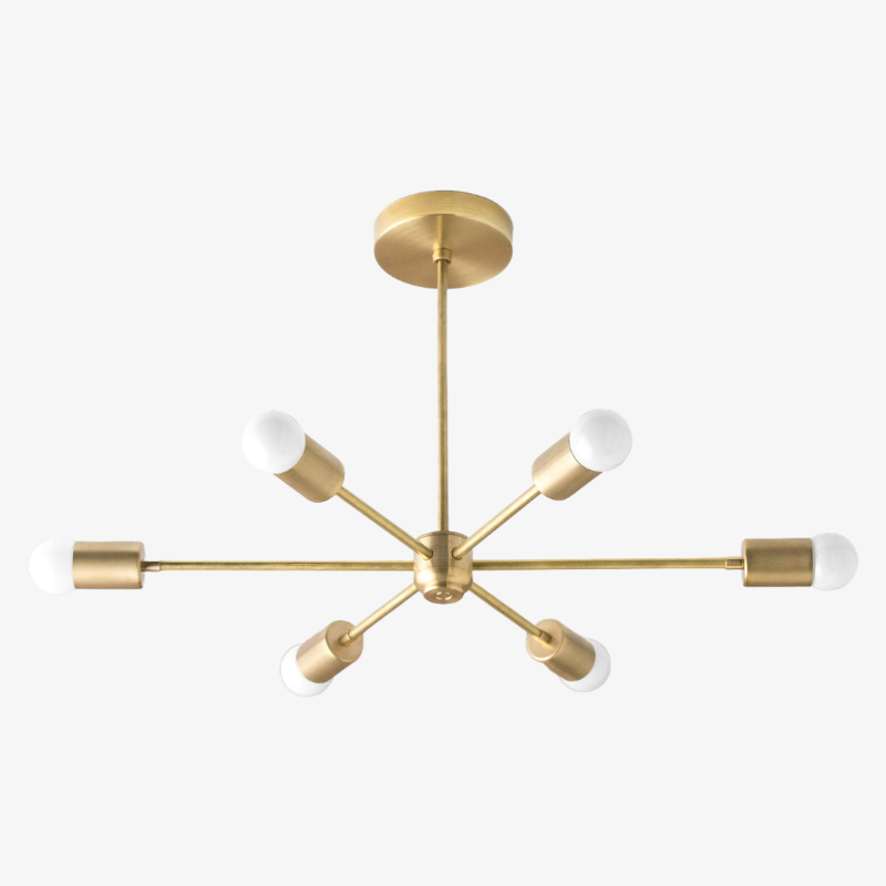 Mobilux Line Mid Century Modern Chandelier - 6 Heads Hanging Ceiling Light