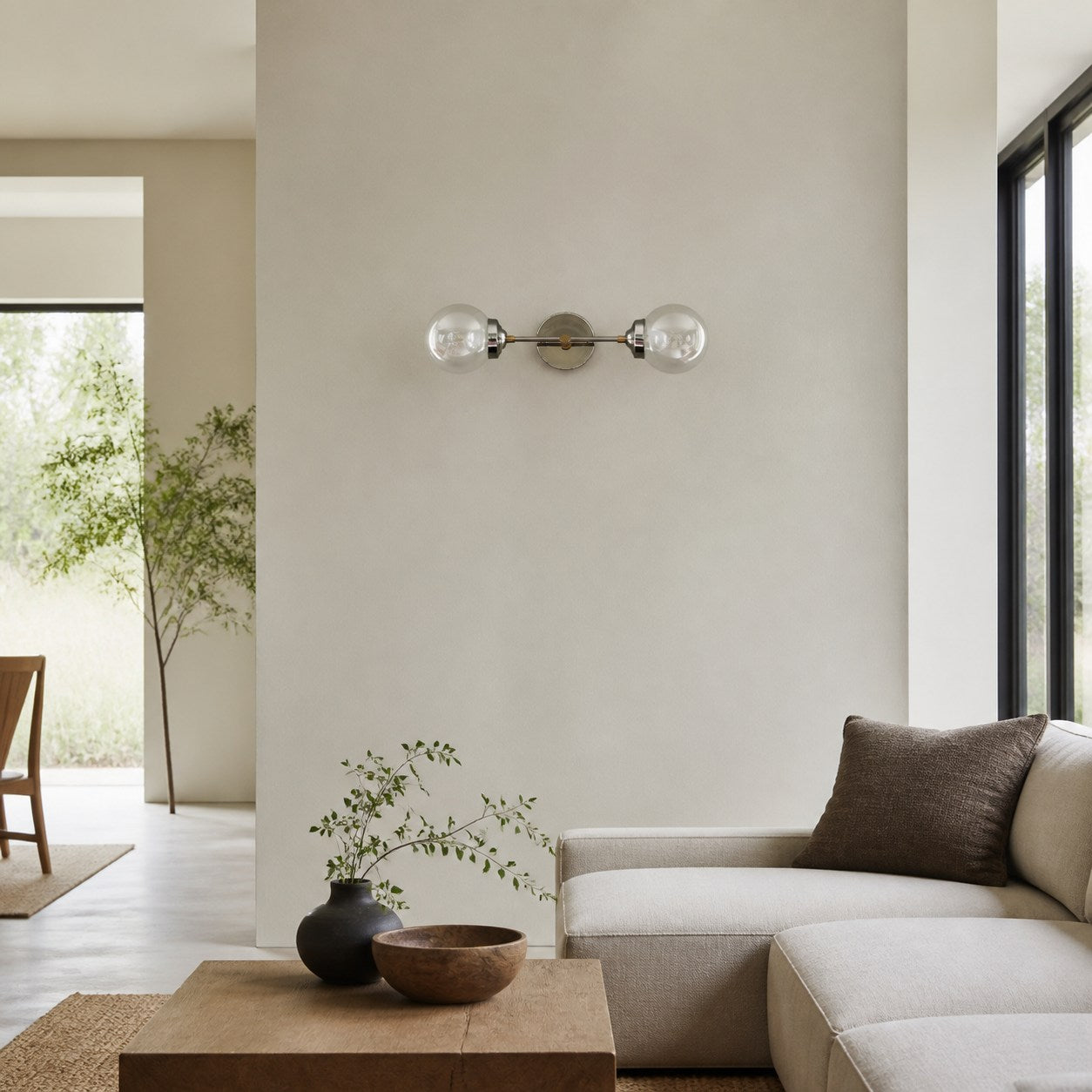 Lumio Globe Versatile Vanity Sconce - Dimmable Light for Bathroom and Hallway Use
