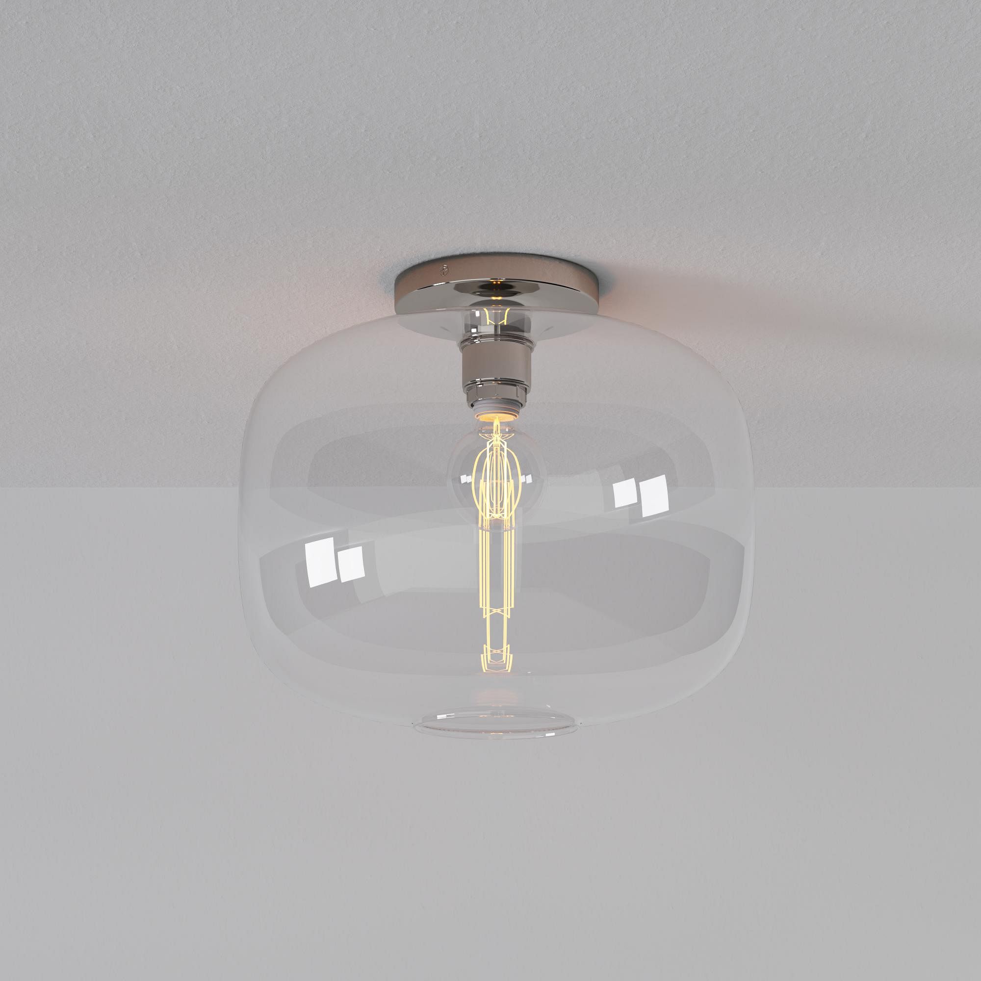 Lumivelle Sculptural Flush Mount Light – Modern Glass Ceiling Lamp