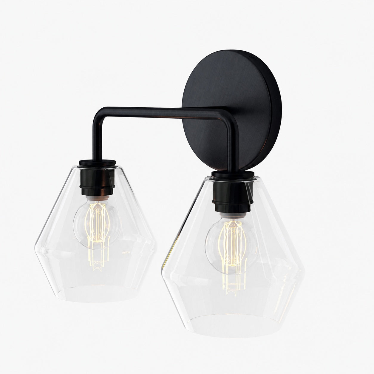 Merin Multi Head Dressing Table Wall Lamp - Metal And Glass Sculptural Lamp