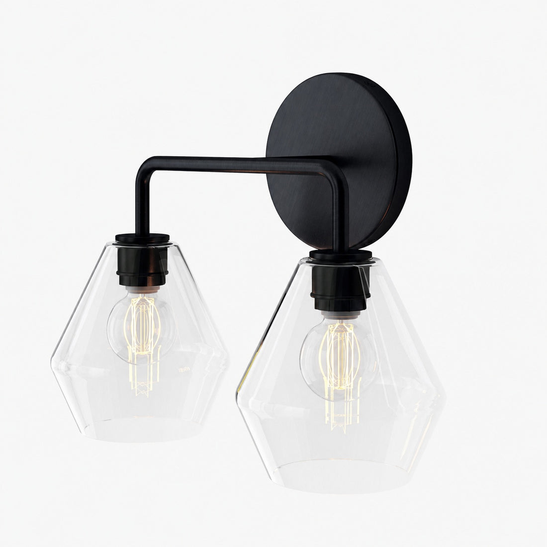 Merin Multi Head Dressing Table Wall Lamp - Metal And Glass Sculptural Lamp