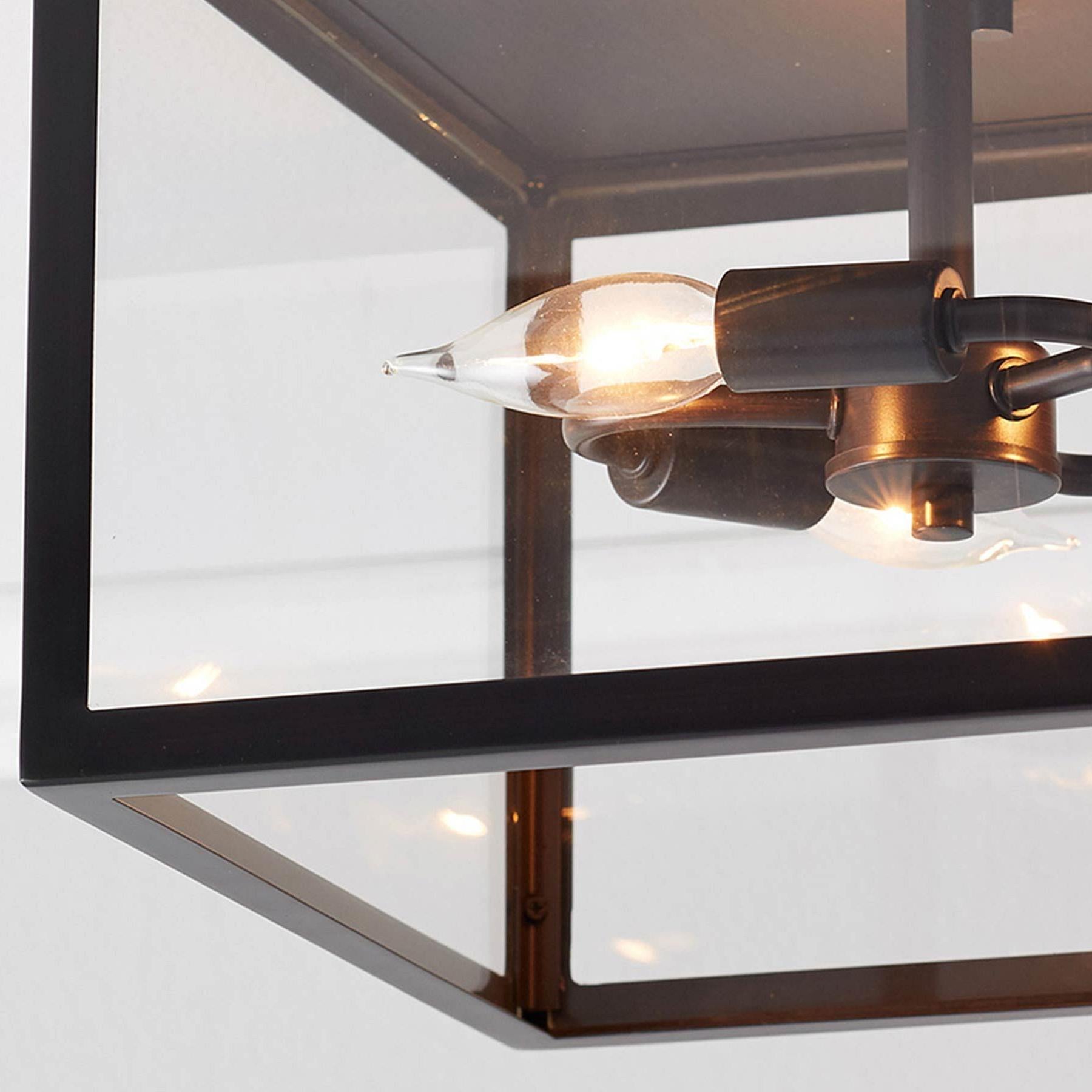 Ferrix Minimalistisch Iron Flush Mount Ceiling Light - Modern Outdoor Glass Ceiling Lamp