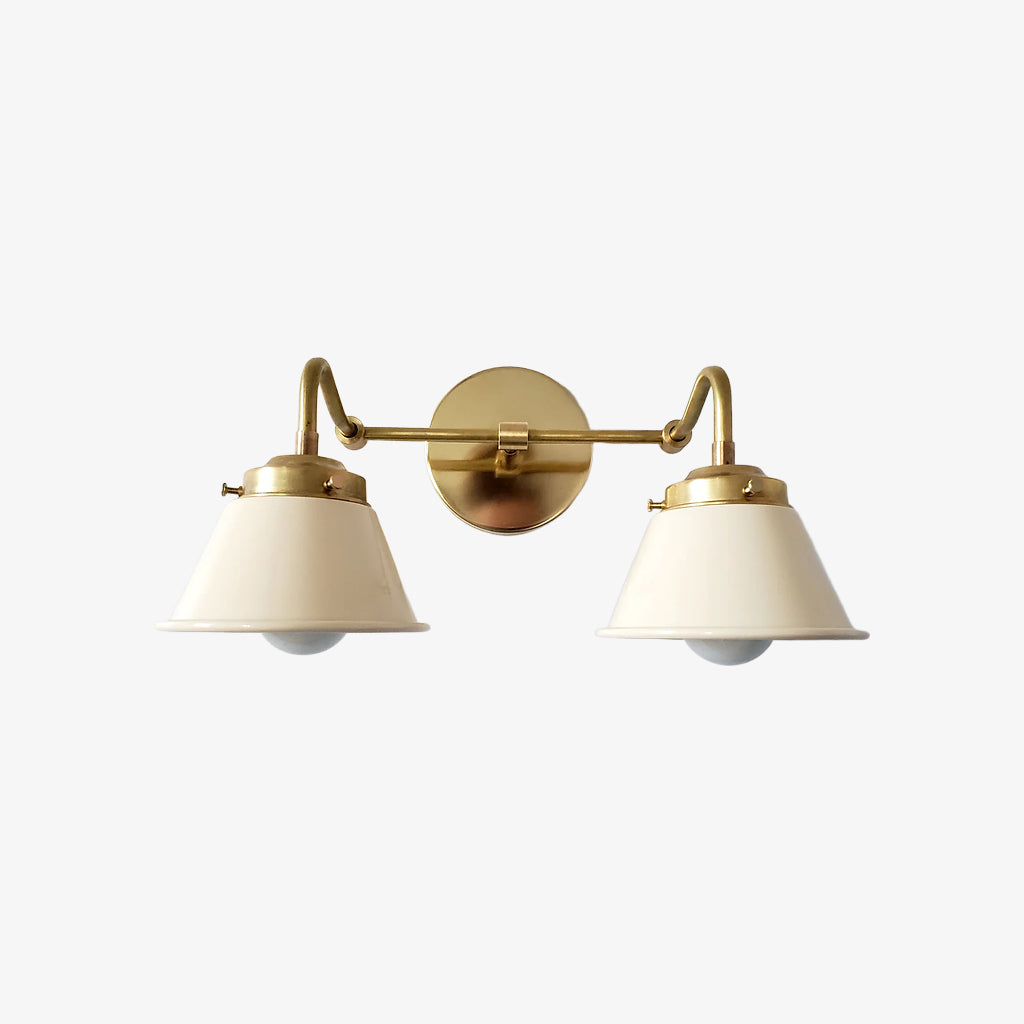 Modern Double Cone Brass Sconce - Accent Lighting For Bathroom & Hallway