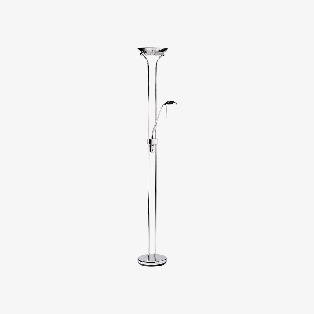Linexis Art Deco Metal & Opal Glass Floor Lamp – Dual-Light Design for Modern Interiors