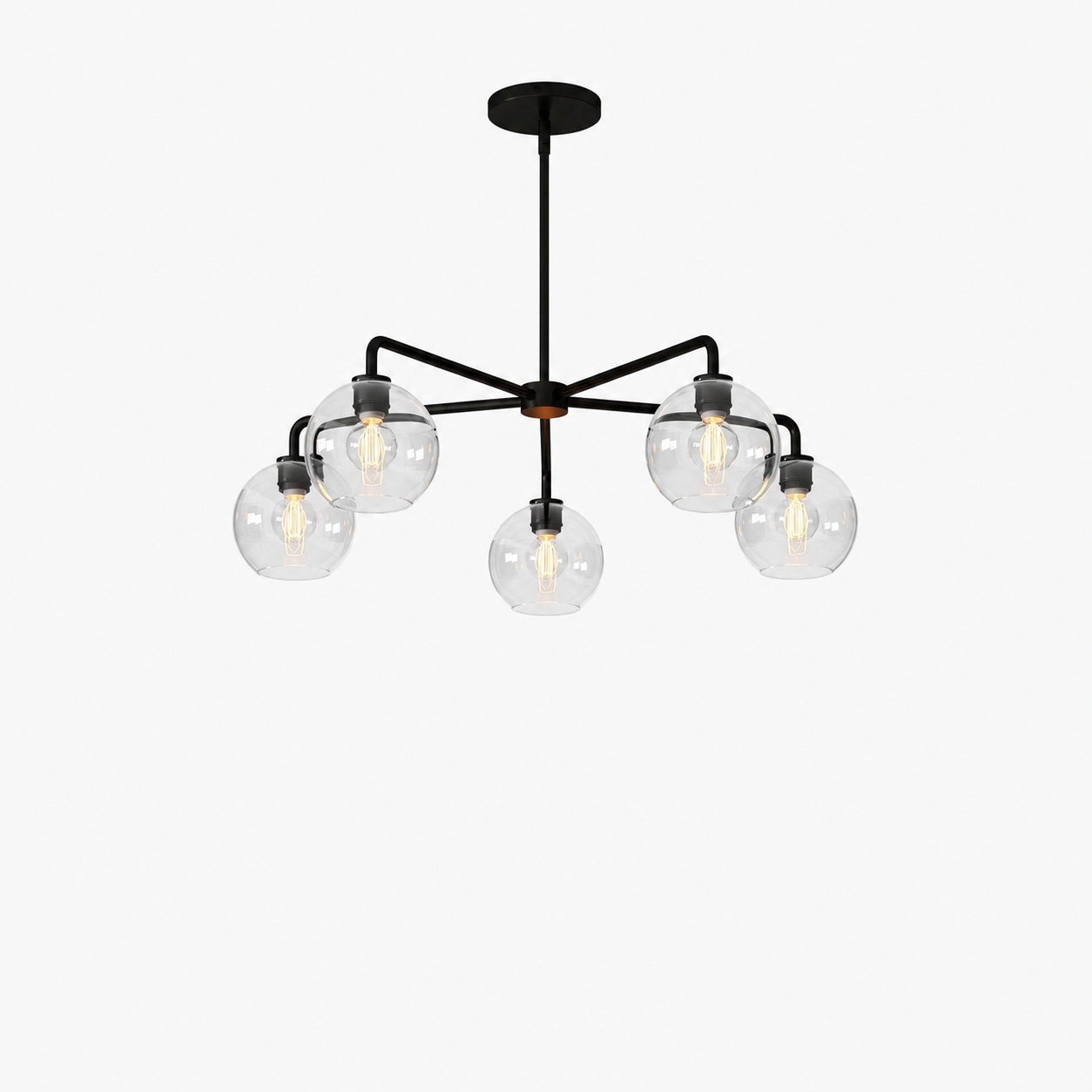 Selvion Elegant 5-Light Globe Chandelier – Modern Glass Pendant Lighting Fixture