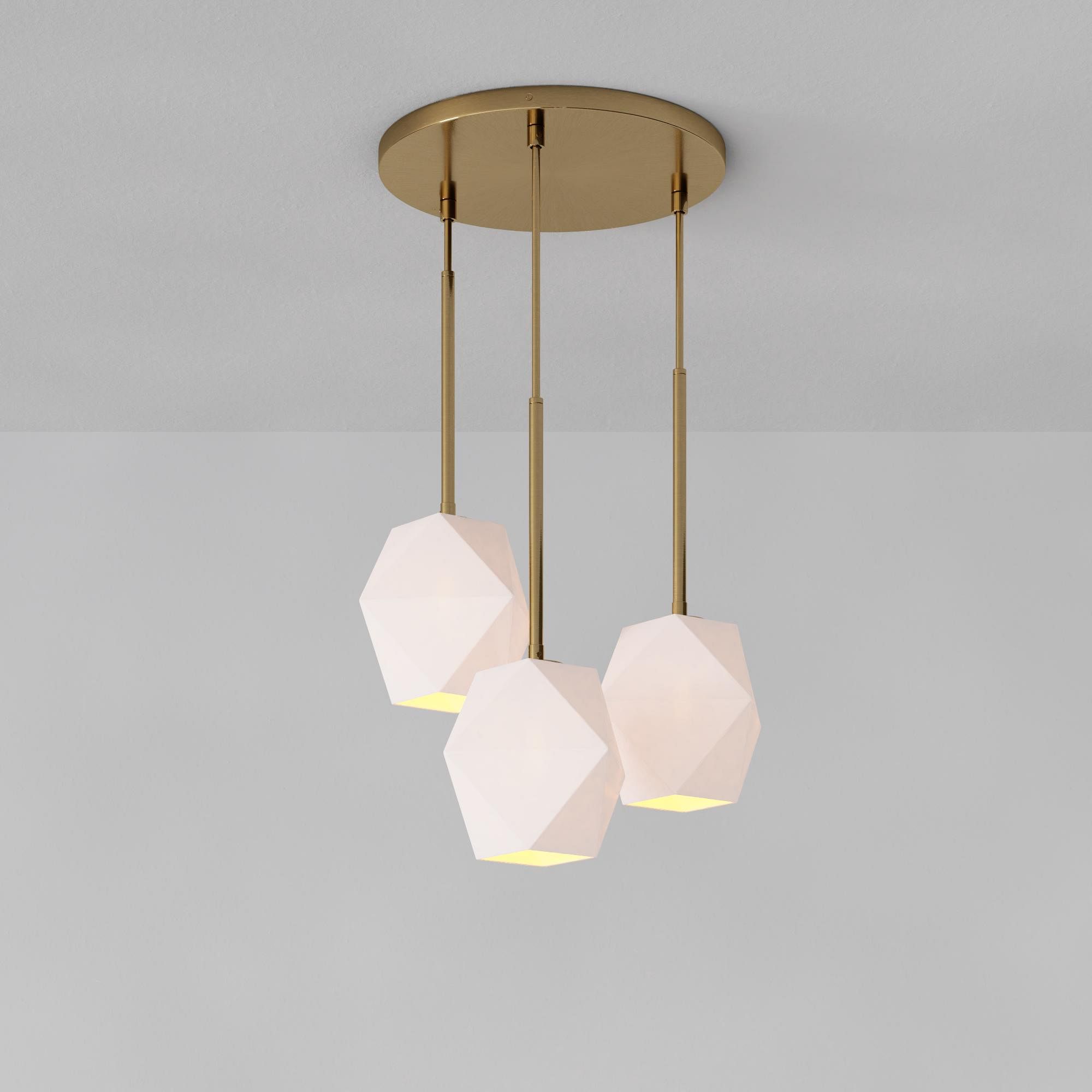 Talvior Sculptural Lighting - 3-Light Faceted Chandelier in Versatile Finishes | Explore Collection