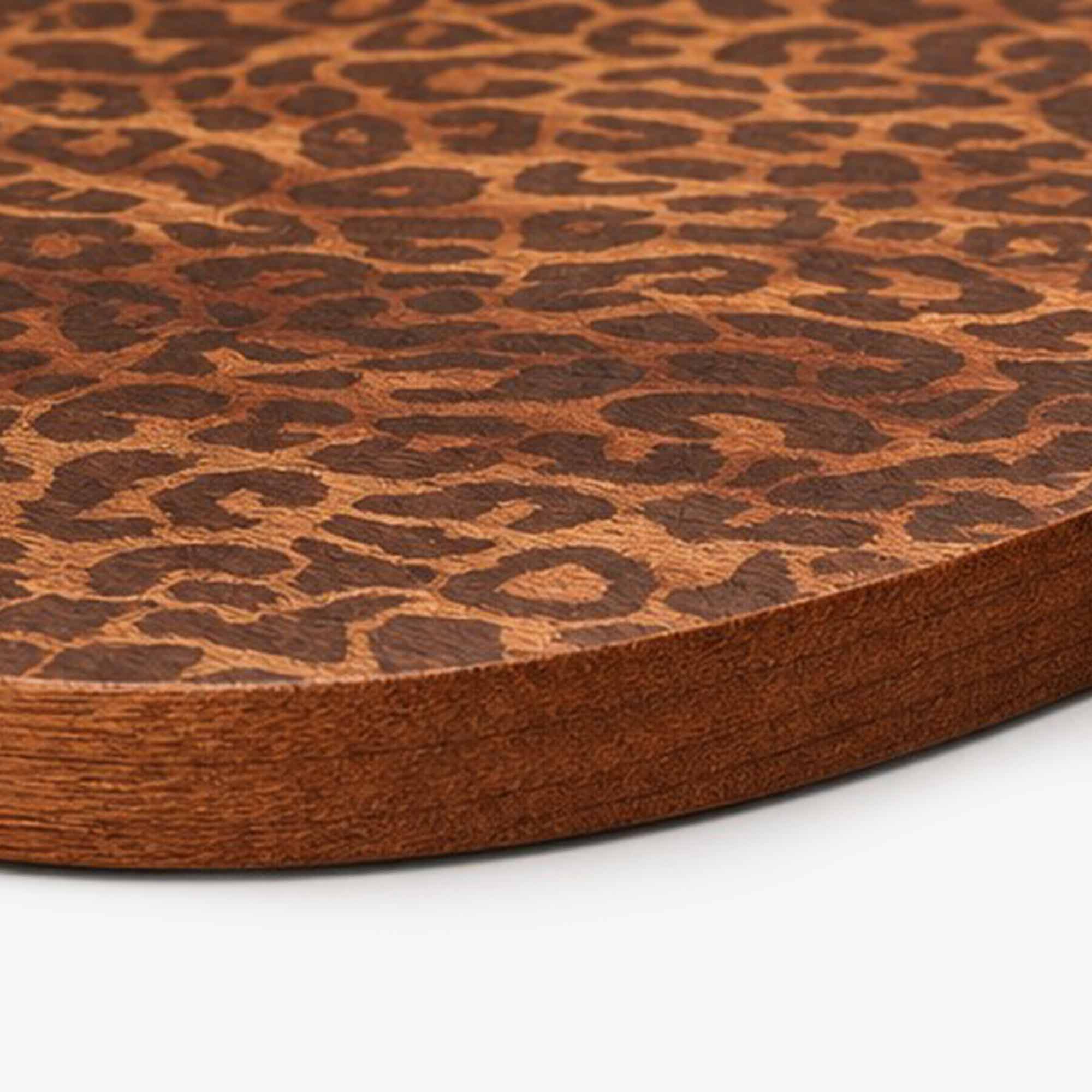 Lepwood Premium Leopard Print Sapele Wood Chopping Serving Board for Table Styling and Entertaining
