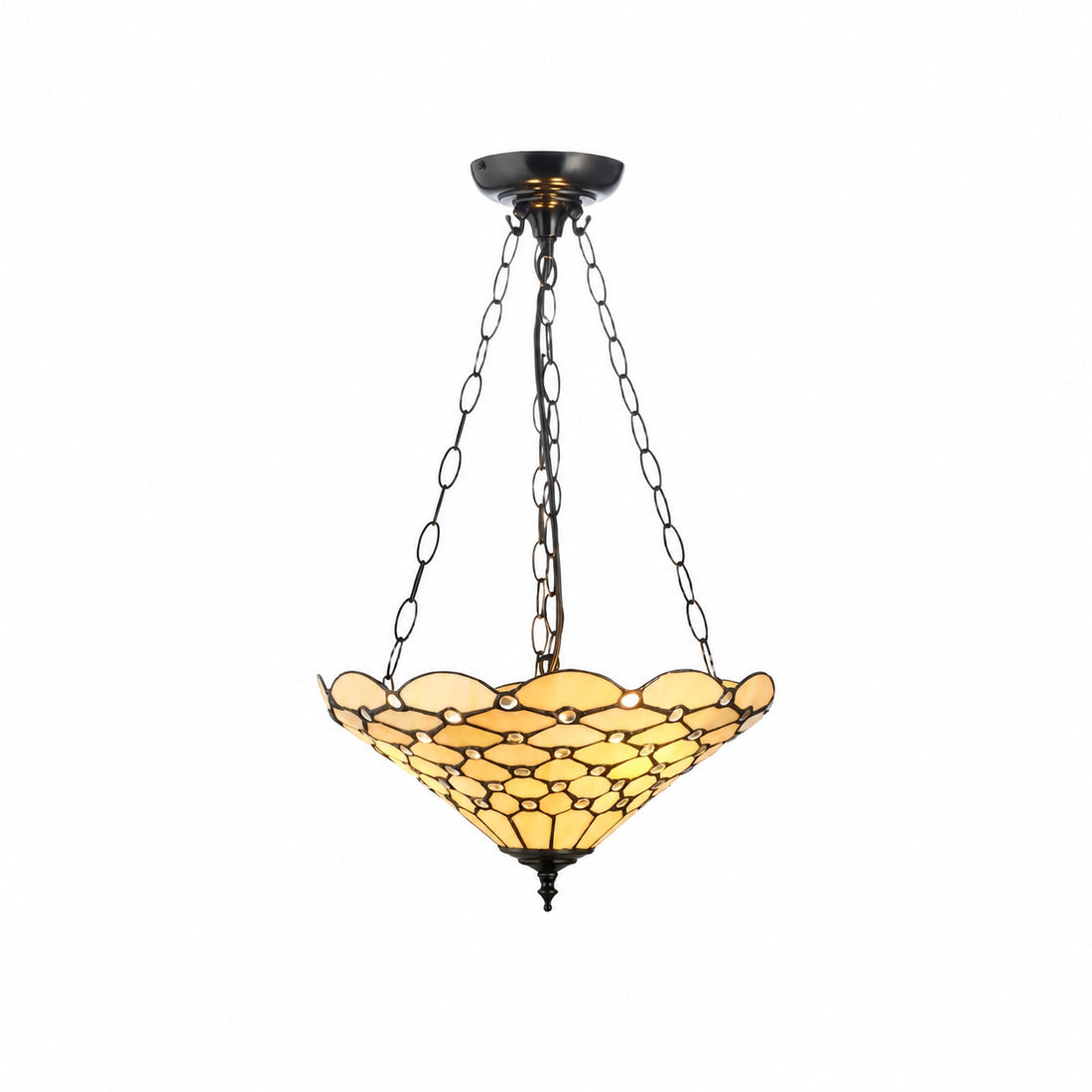 TF Pearl Handcrafted Tiffany Ceiling Light – Art Deco Stained Glass Light for Hallway or Living Room