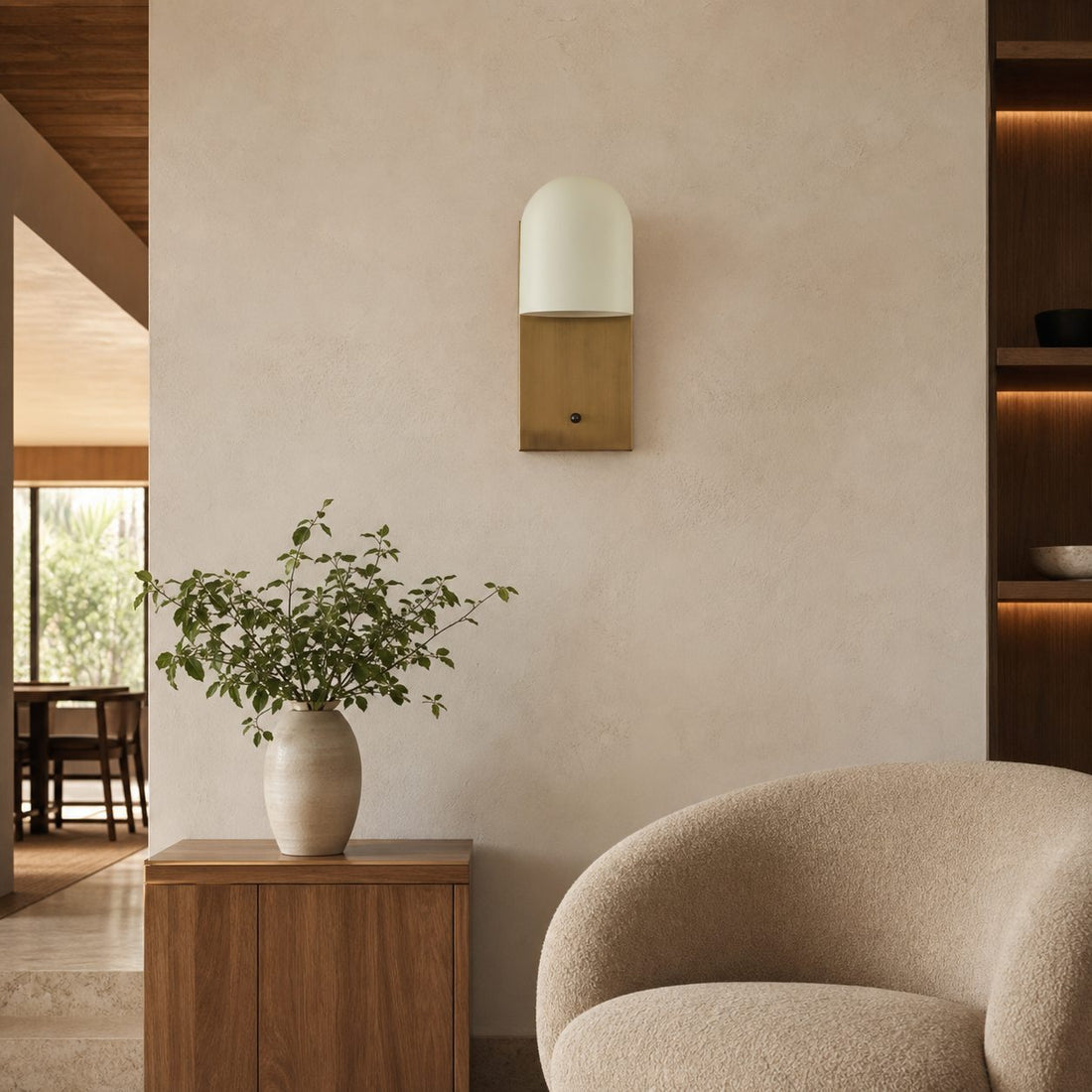 Metio Dome Elegant Wall Sconce Lighting - Classic Dome Shade Interior Fixture