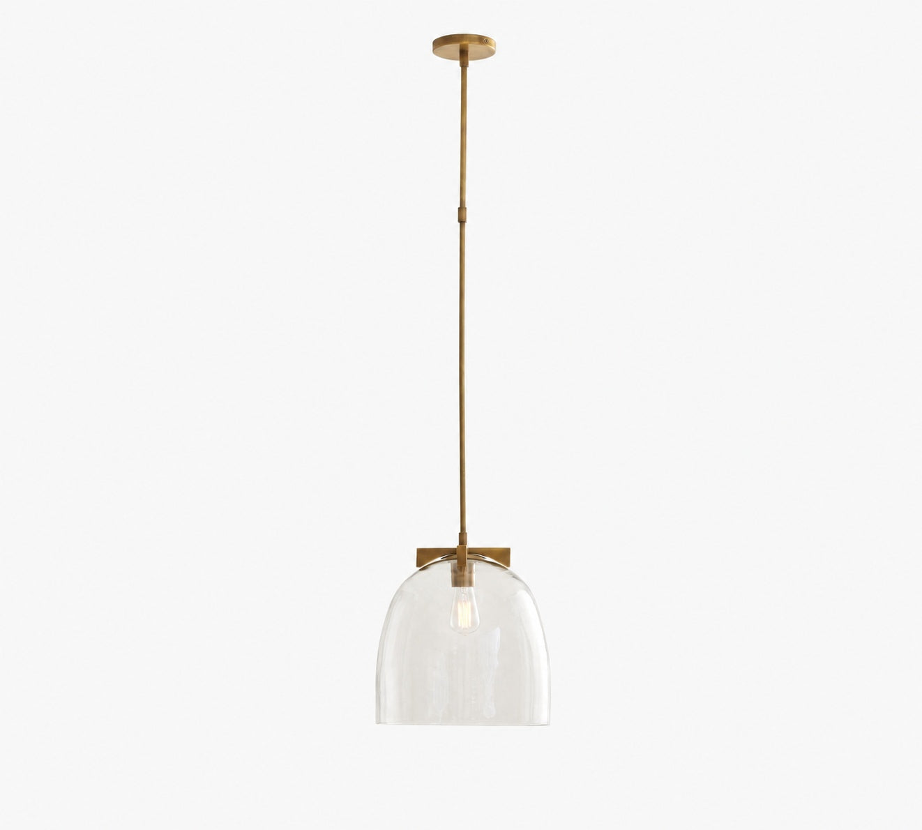 Auria Metal Brass Pendant Lighting - Vintage Finish with Glass Shade