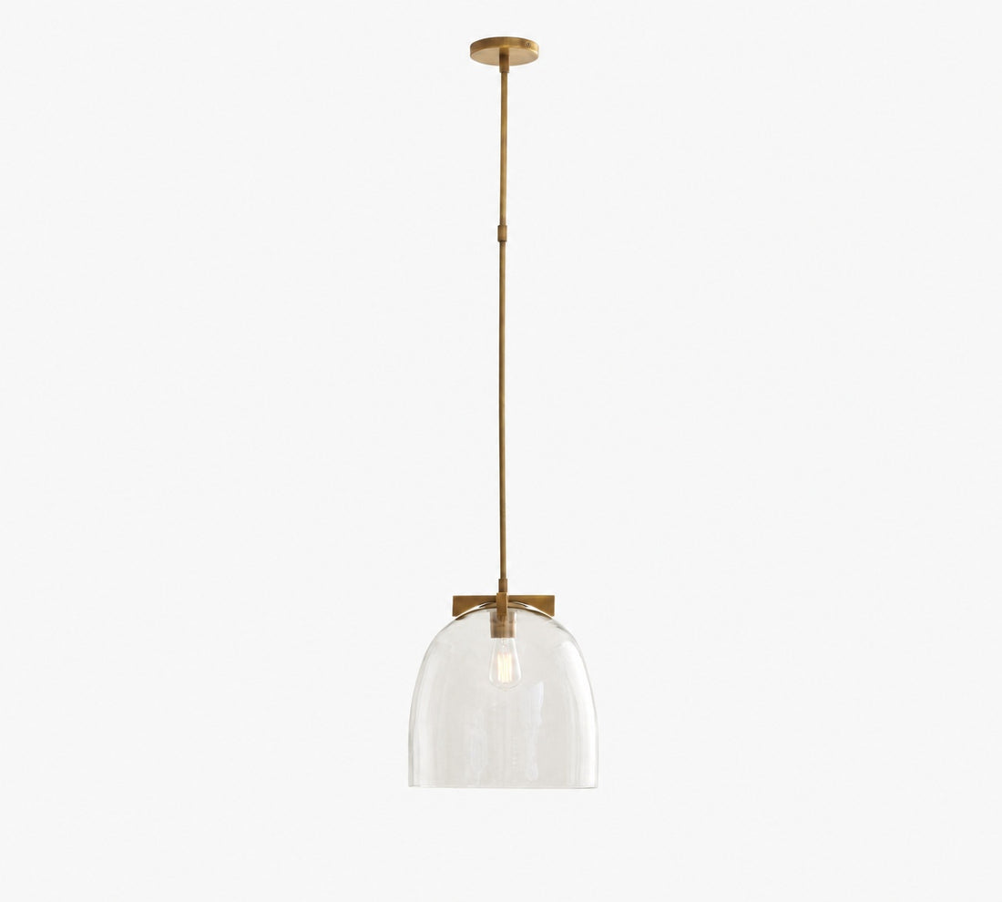 Auria Metal Brass Pendant Lighting - Vintage Finish with Glass Shade