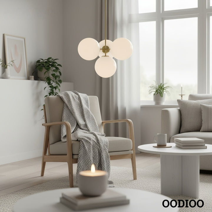 Ulvara Sculptural Globe Pendant Light – Contemporary Linear Chandelier for Living Spaces