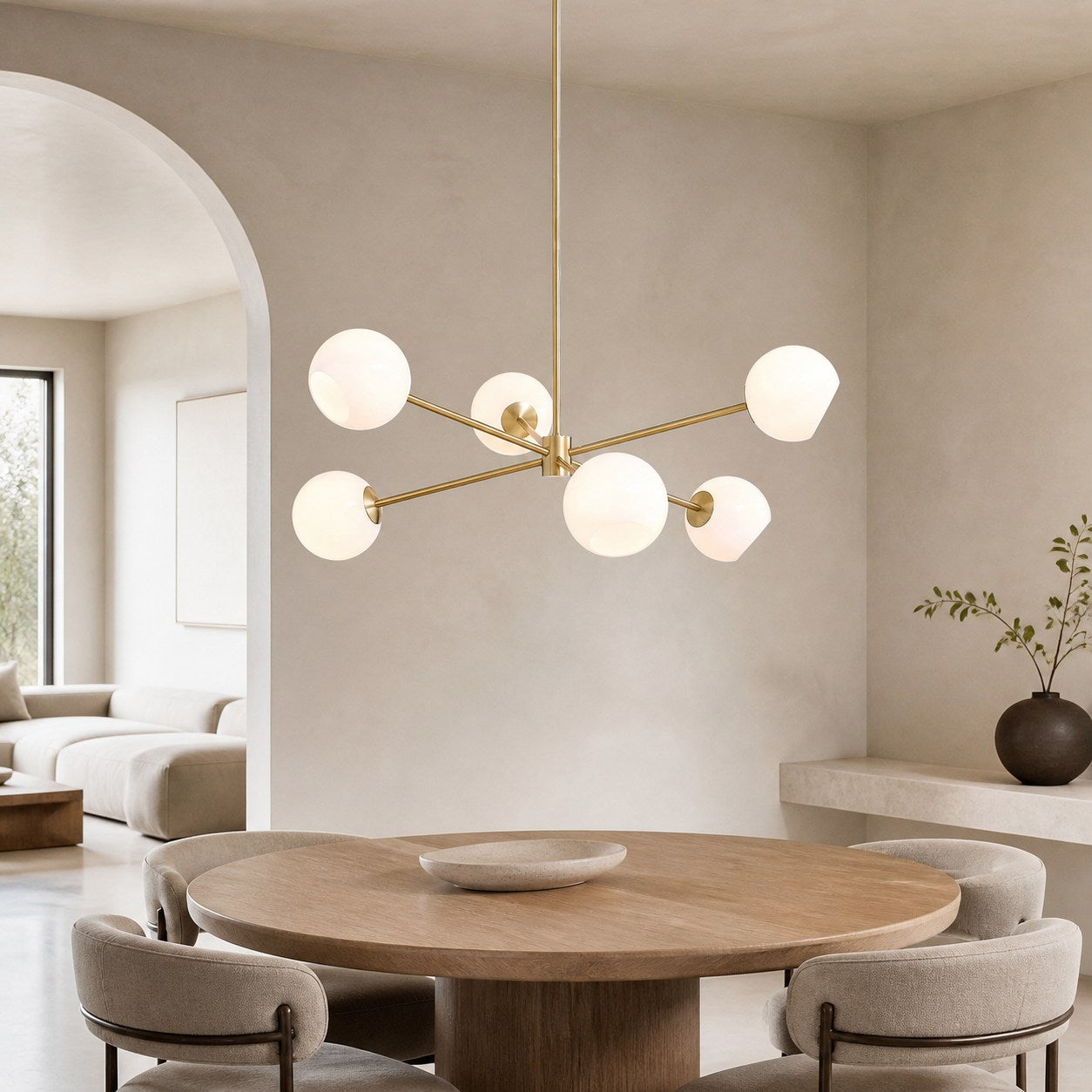 Brina 6-Light Glass Metal Frame Chandelier - Perfect Lighting