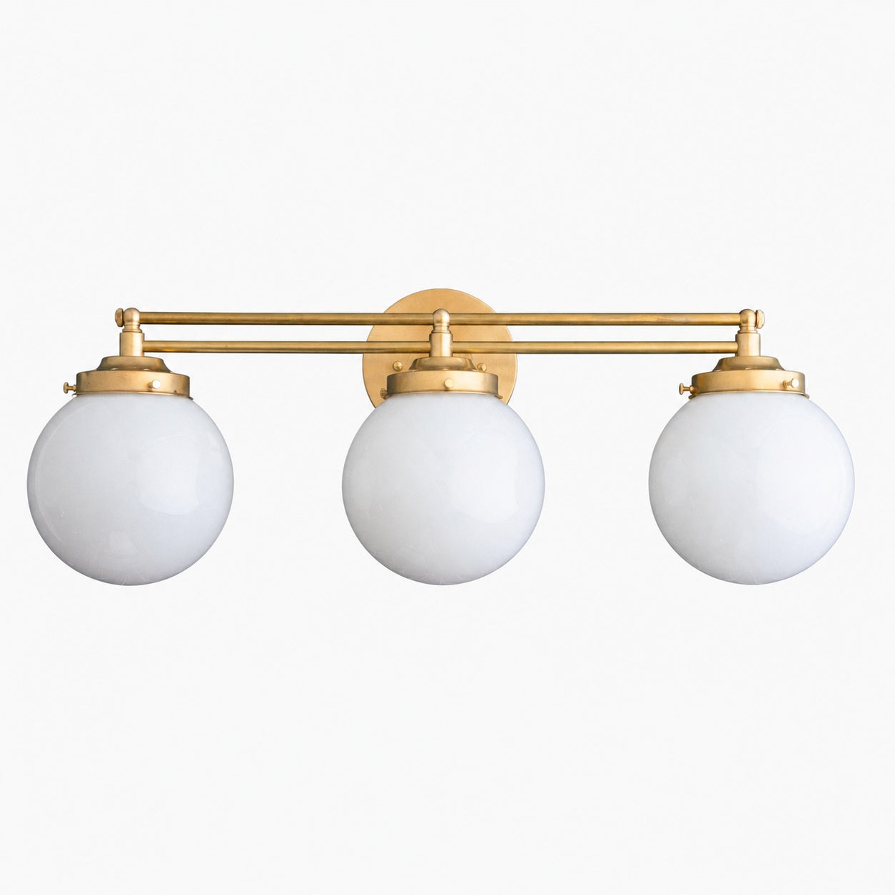 Glorica Glass Contemporary Vanity Light - 3 Light Globe Bathroom Fixture Opal Glass
