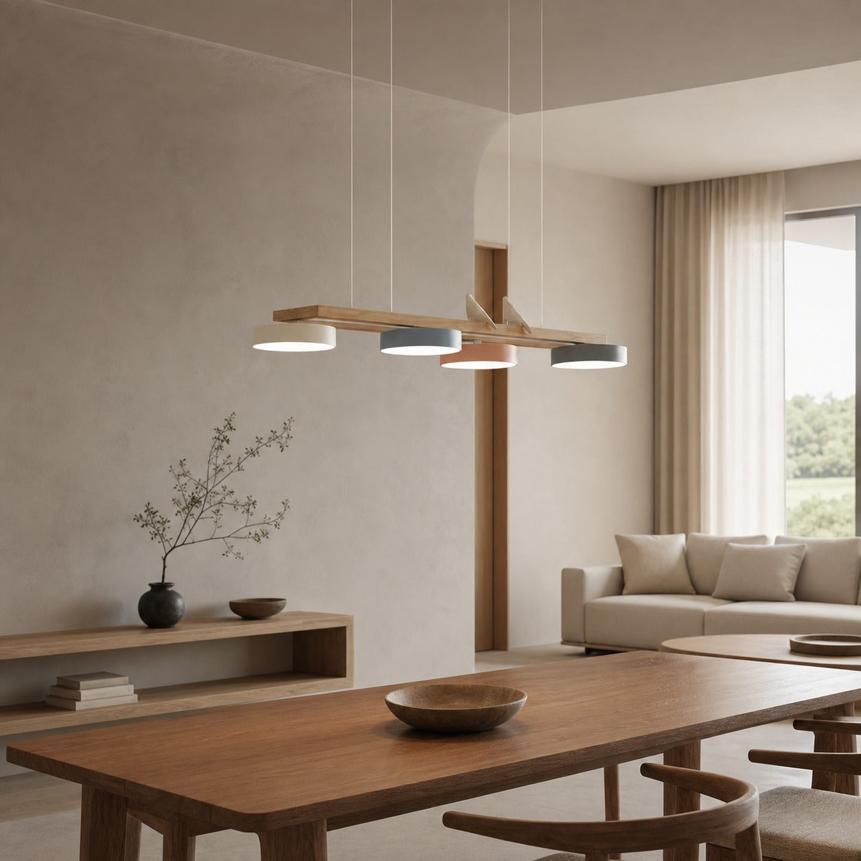 Orilumea Bird Chandelier - Wooden Lighting Fixture Modern Style for Living Room