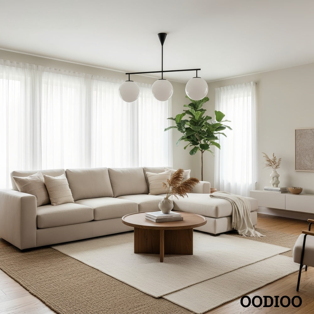 Ulvara Sculptural Globe Pendant Light – Contemporary Linear Chandelier for Living Spaces