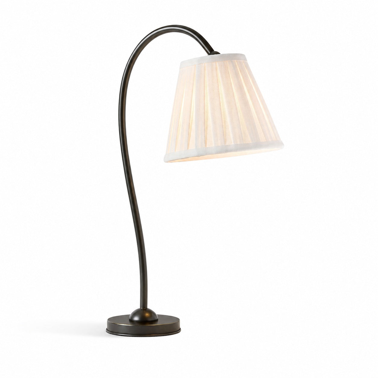 Luvora Brass Table Lamp - Textured Pleated Shade Light in Farmhouse Style